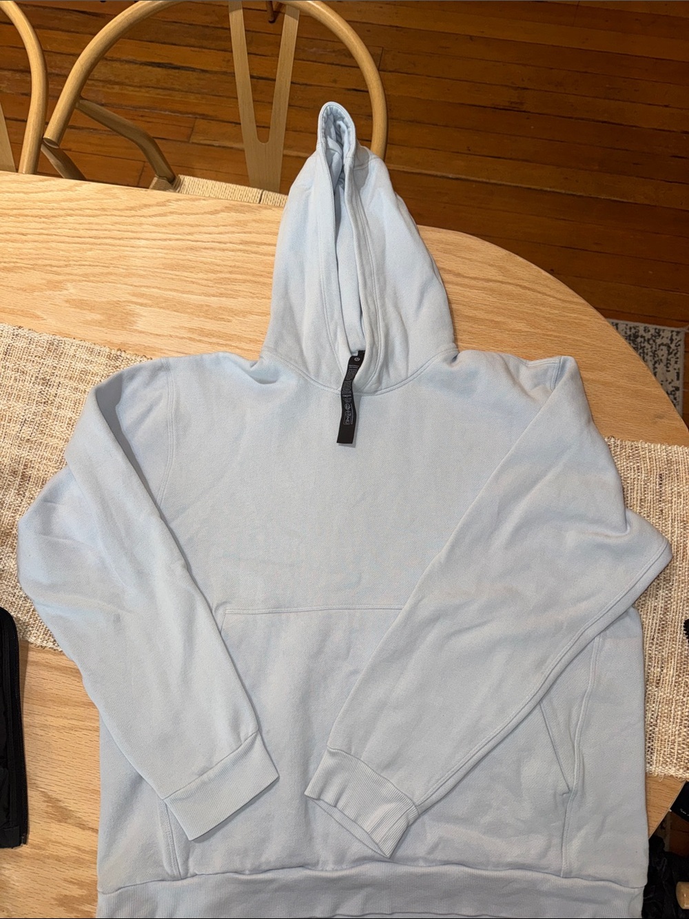 lululemon athletica Men's Light Blue Zip-Detail Hooded Sweater
